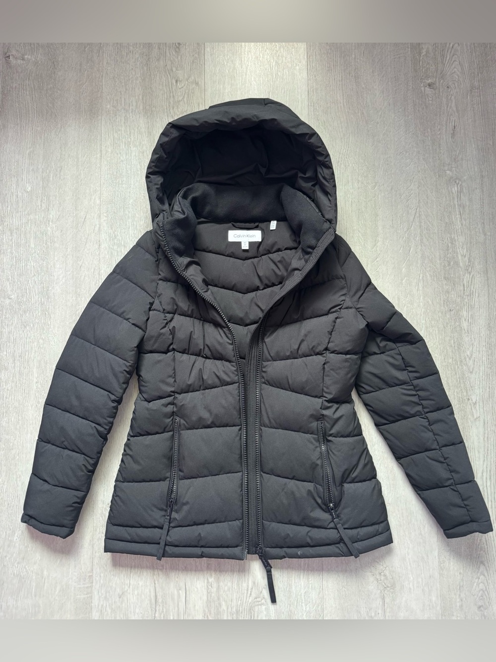 Calvin Klein Black Hooded Puffer Jacket